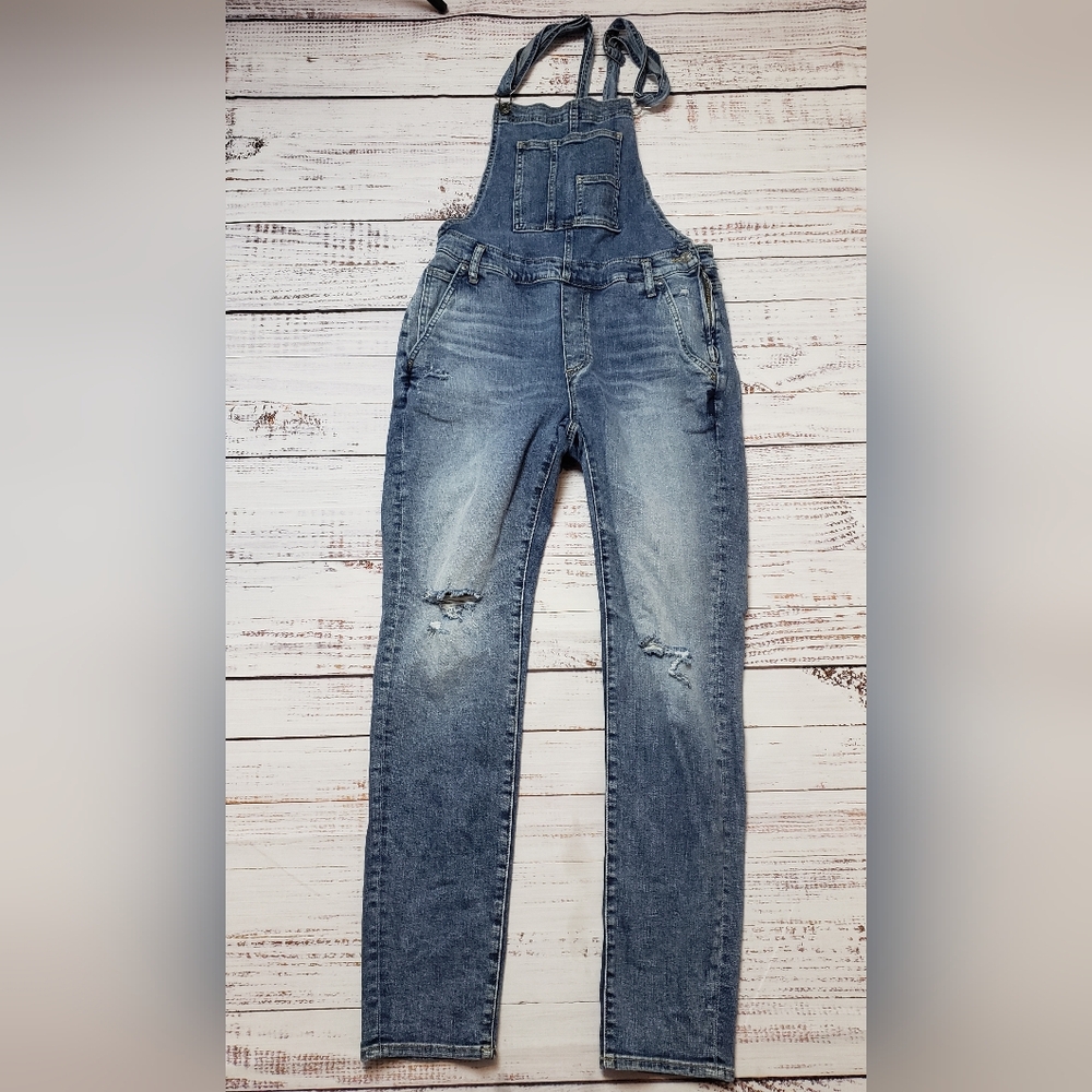 Women's Denim Overalls Silver M/L 28